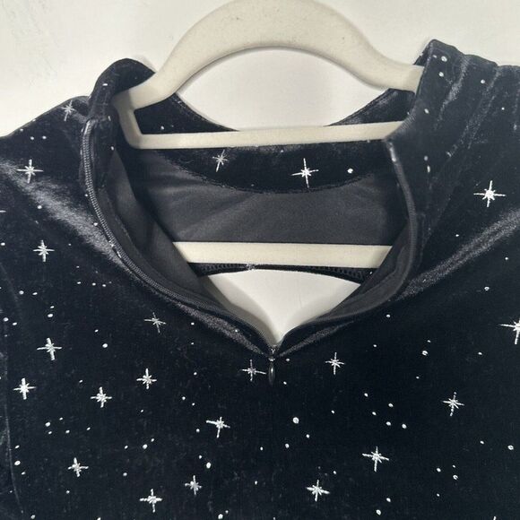 Cider Velvet Star Pattern Bell Sleeve Top Women’s M Black Festival Witchy Boho - Picture 6 of 10
